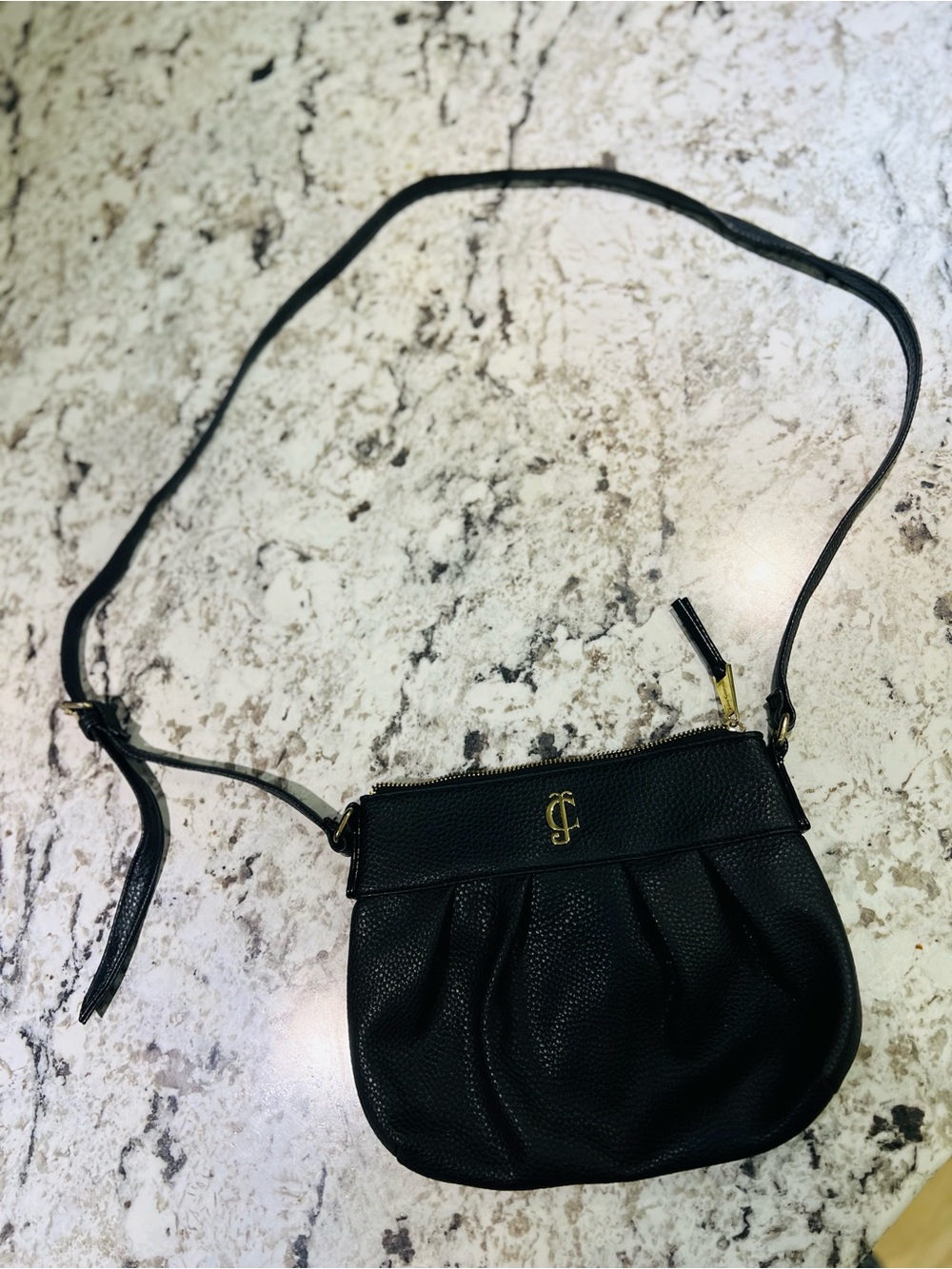 Juicy Couture Black Leather Pouch with Gold Hardware - Picture 2 of 4
